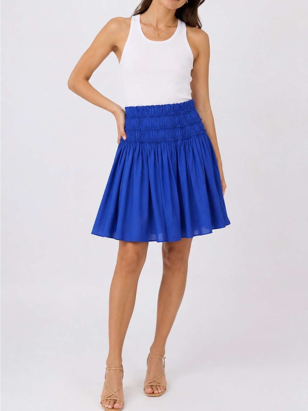 Akris Punto Cobalt Blue Ruffle Skirt Size 6
